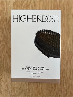 HIGHERDOSE Supercharge Copper Body Brush — Black Handle with Brown Bristles